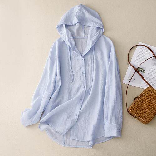 Hooded sun protection suit, long sleeved air-conditioned