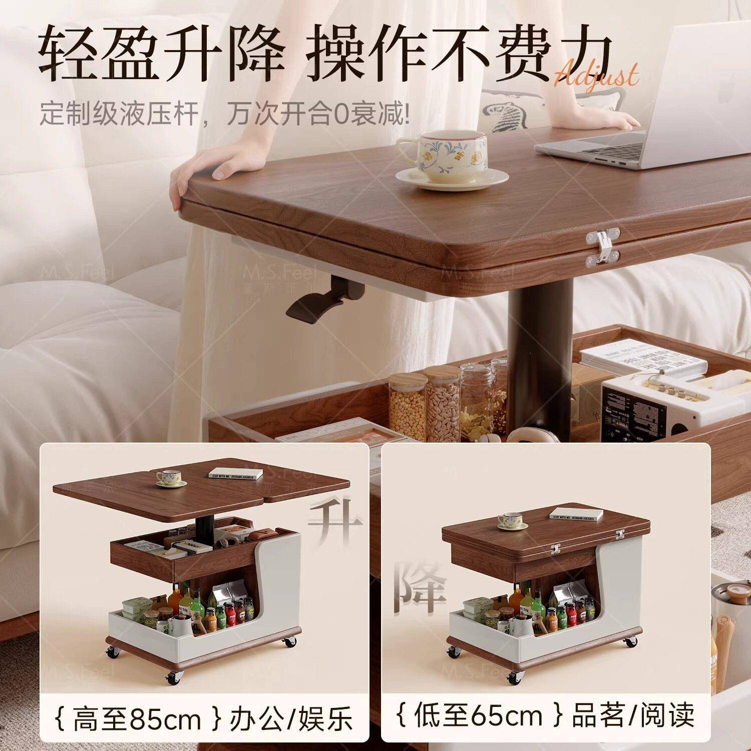 可移动阳台小茶桌折叠茶几茶台方形小推车边几2026新款端茶几桌图片