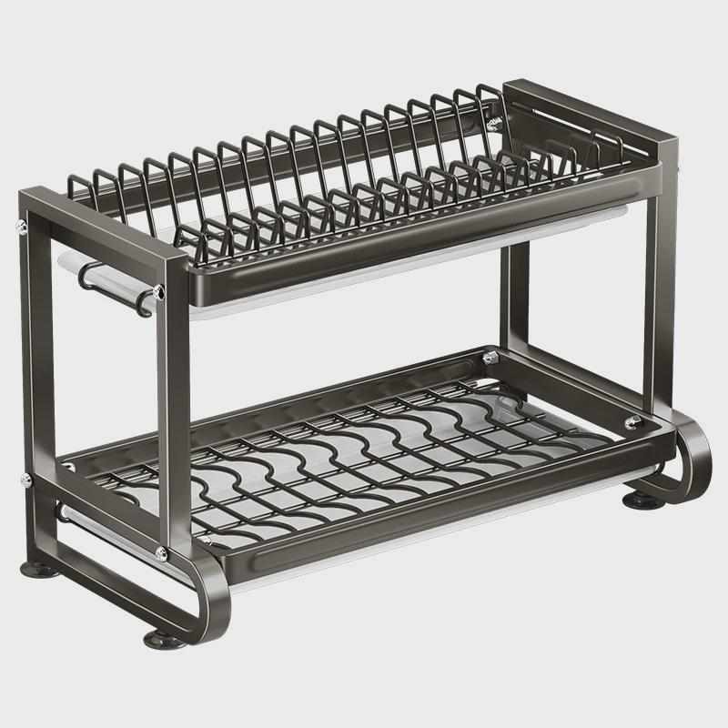 碗碟收纳架沥水架厨房置物架碗架碗筷碗盘家用不锈钢多功能收纳架