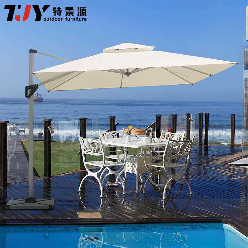 户外升级庭院罗马伞商用工程大太阳LED灯室外别墅露台花园遮阳伞