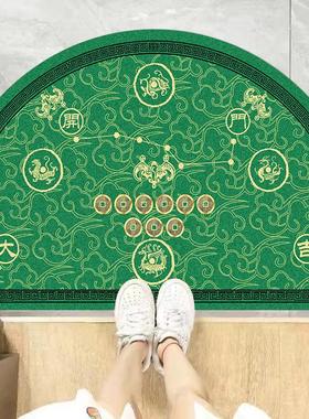 风水入户门前地垫高级感蓝色半圆形五行七星地垫入户门垫进门地毯