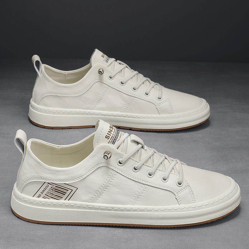 夏季男鞋2025新款透气运动休闲板鞋男款潮流软底小白鞋男士一脚蹬