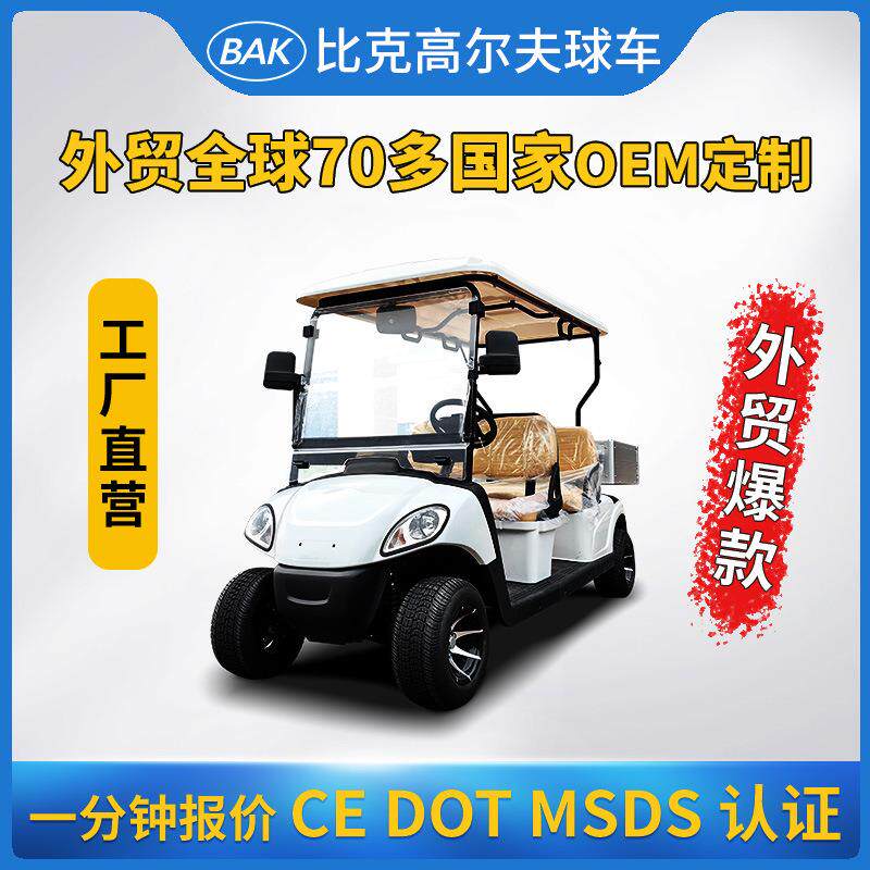 比克电动高尔夫球车低底盘休闲轮胎高尔夫球场酒店接待4座带货箱