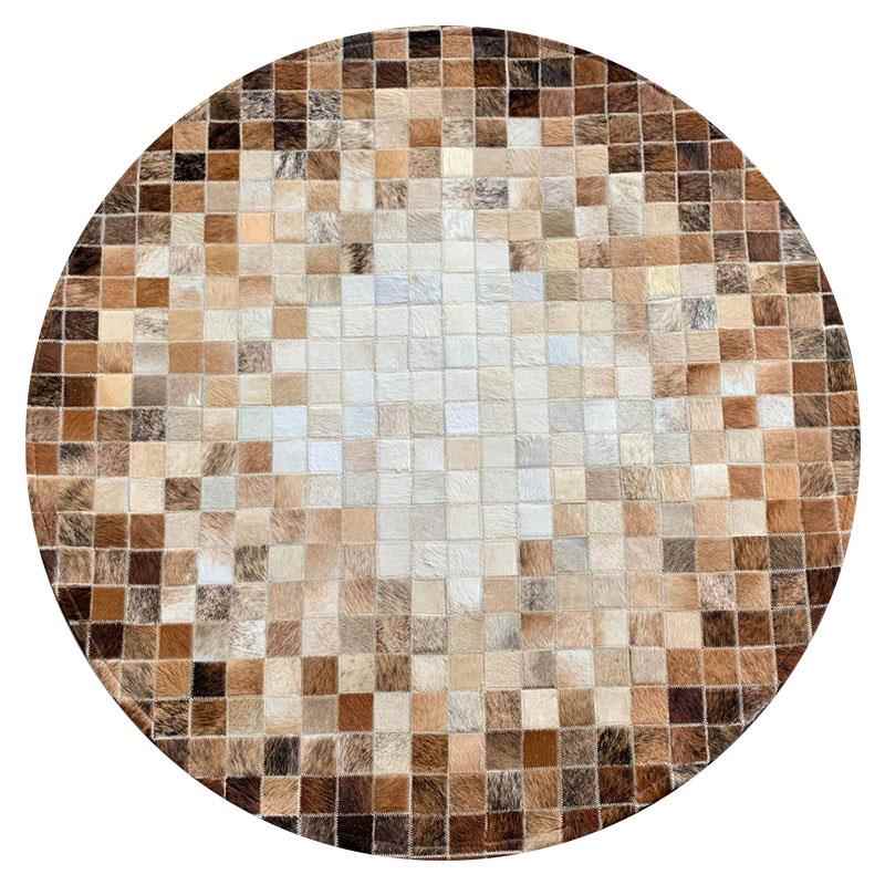 正品圆形地拼毯小客牛皮接厅现北欧代轻奢高级茶几地垫书房卧室床