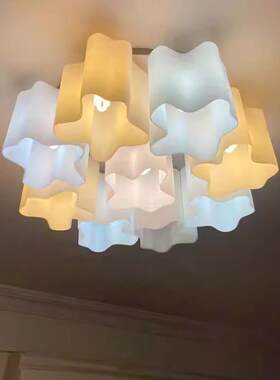 意大利极简设计师样板房法式中古设计师别墅现代简约云朵玻璃吊灯