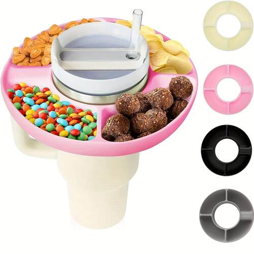 Silicone Snack Bowl Food-Grade Reusable Snack Tray Lightweig