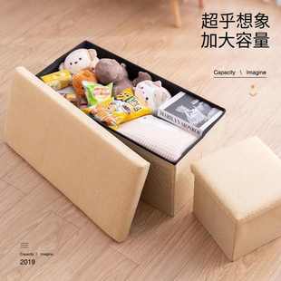 书本箱收纳盒神器 大号收纳箱子布艺有盖储物箱家用整理箱可折叠装