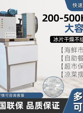 片冰机商用大型超市冰片机火锅店海鲜冰台200公斤500公斤制冰机