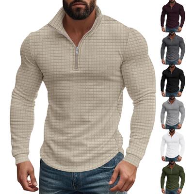 Men Zip Sweaters Slim Lightweight Knitted Mock Neck Pullover