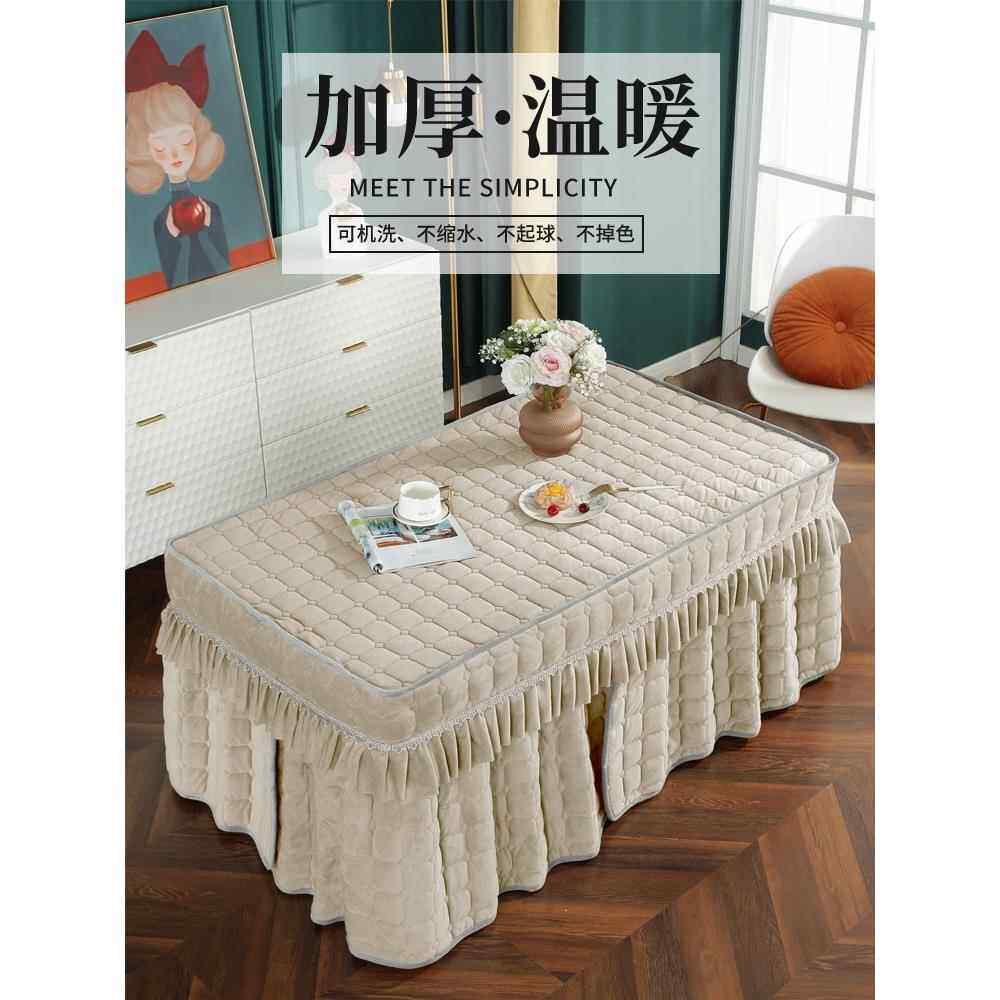 加厚双面绒电炉罩烤火罩被罩家用电烤炉被子长方形烤火桌子罩套