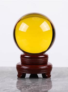 新款黄色水晶玻球透明璃球玄关隔断客摆厅卧室桌家居装饰办公室面