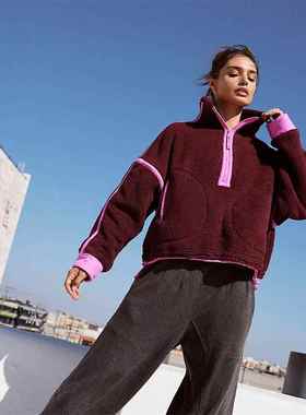 Half zip turtleneck sweater for women pullover solid color