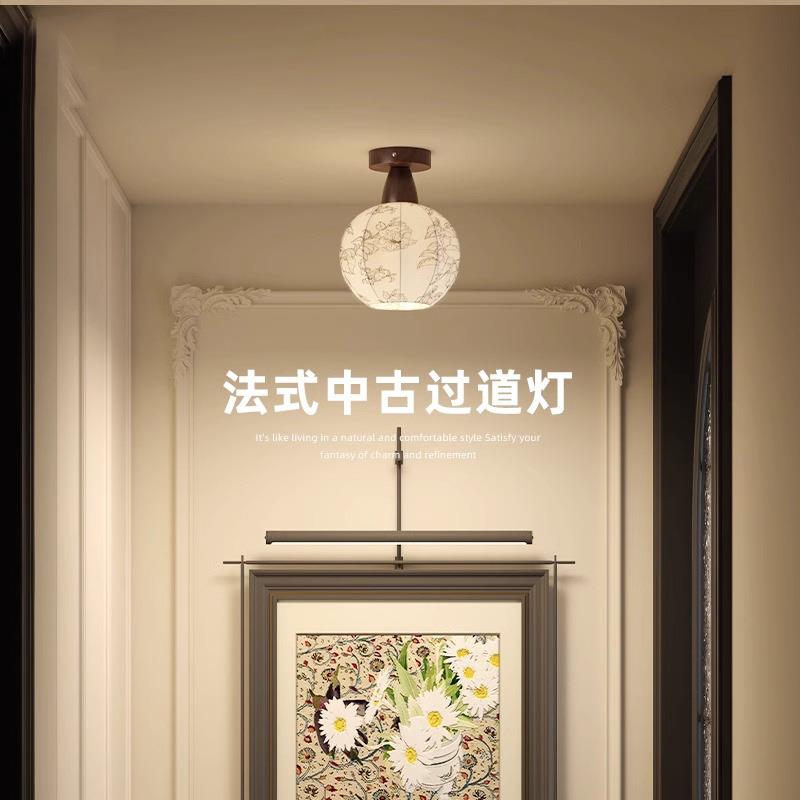法式繁花过道走廊灯创意中古艺术造型阳台入户玄关氛围民宿吸顶灯