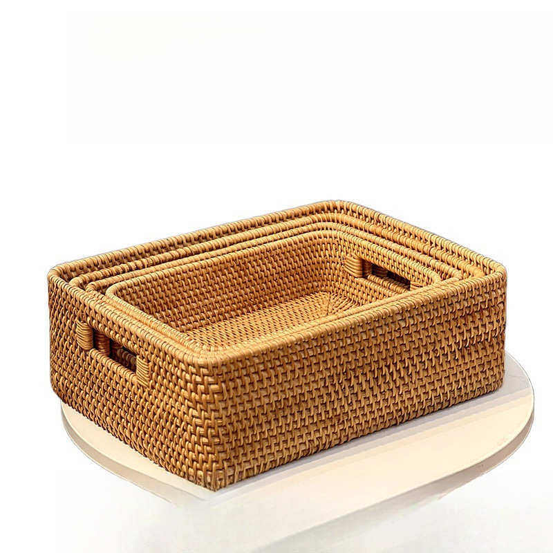 藤编收纳筐编织收纳篮茶几桌面杂物框竹编零食储物果盘整理熙之锦,收纳整理,其他收纳篮,淘宝优惠券,粉丝福利购,淘宝优惠卷
