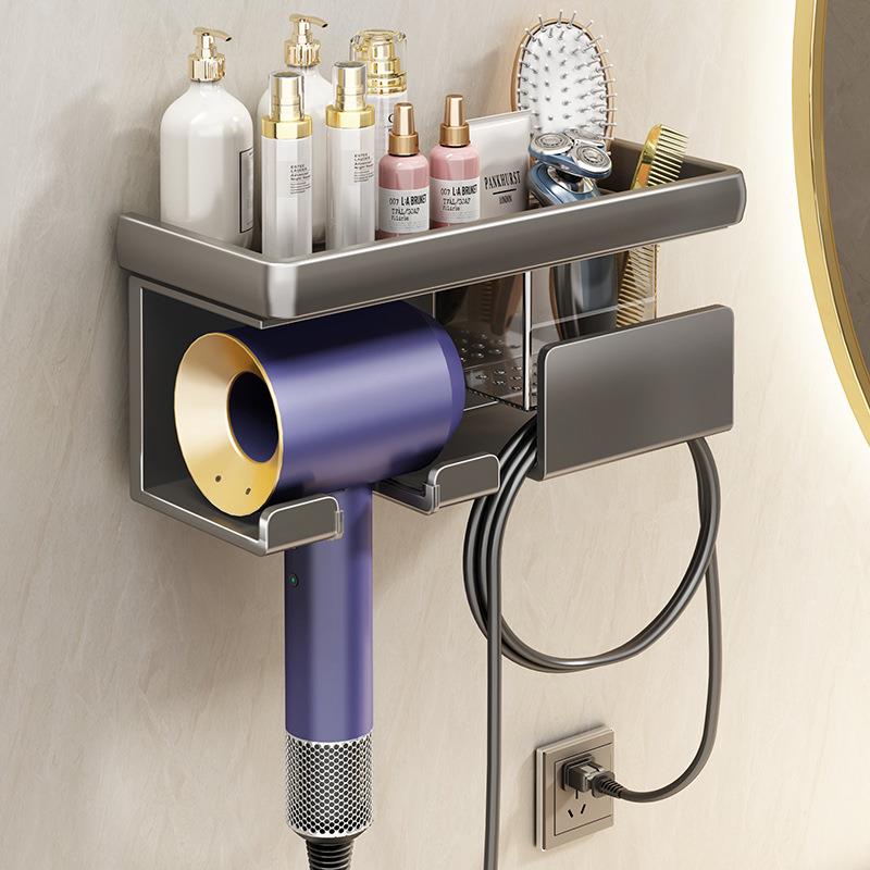 吹风机置物架免打孔卫生间吹风机支架浴室电吹风筒收纳家用挂架子