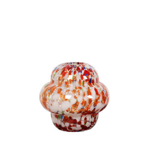 中古红色大肚玻璃花瓶 高品质艺术彩色琉璃花器 摆件设计感批发