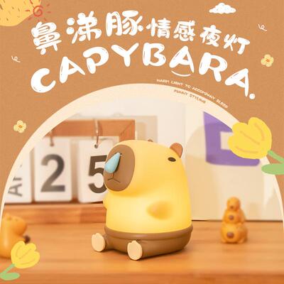 卡皮巴拉卧室床头灯充电款定时熄灯氛围灯暖光氛围夜光