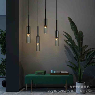 后现代轻奢床头小吊灯单头酒店客房吊灯极简创意酒瓶餐厅吧台灯具