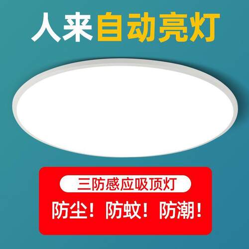 led雷达人体感应吸顶灯走廊楼梯楼道过道卫生间阳台声光控三防灯