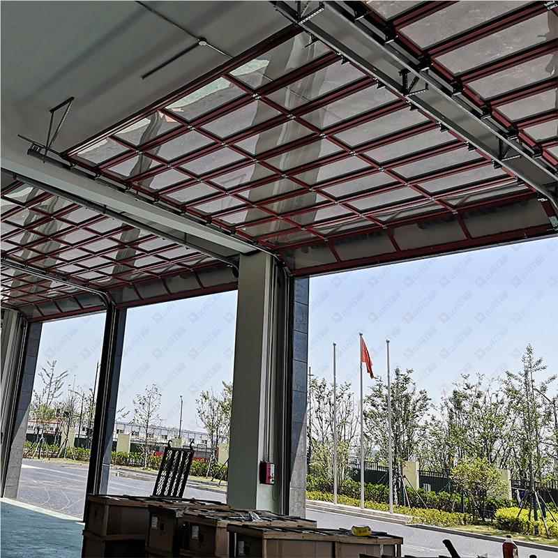 THE代消防站现明提升门升 透防盗防尘电动一键联动开启智能透明滑