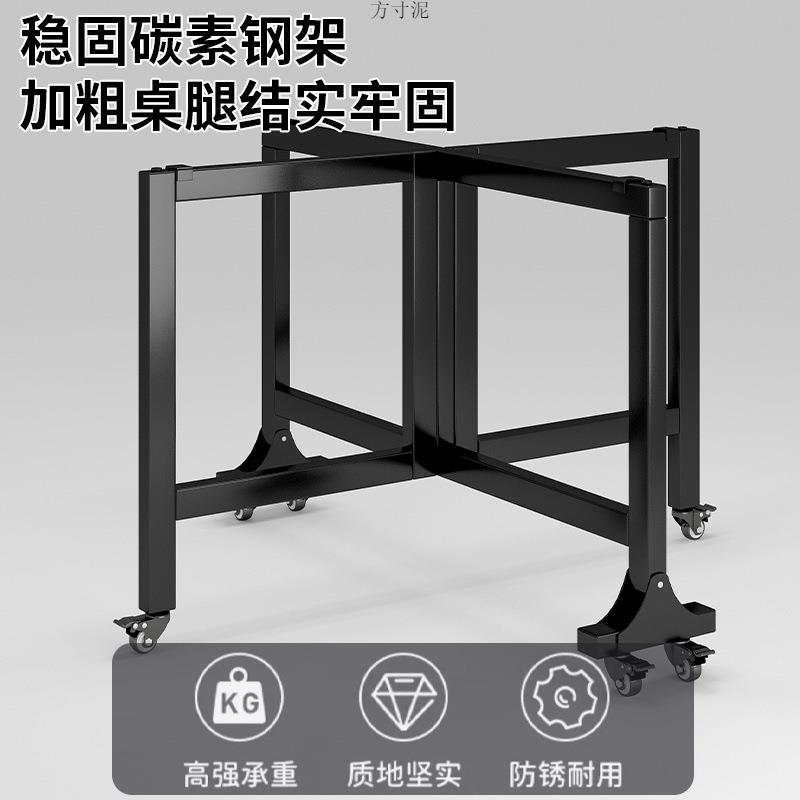 折叠餐桌小户型家用多功能客厅出租屋简易可移动带滚轮免安装餐桌