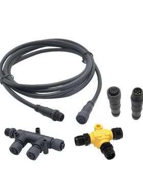 船用防水连接器M12WLSP公芯母对接航A空插头5-m12--5NMEA2000接头