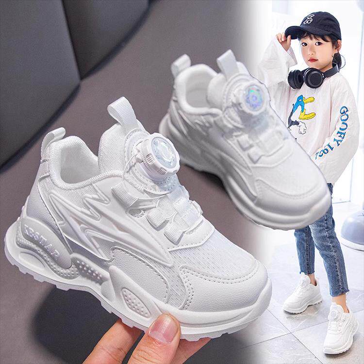 男童运动鞋跑步减震轻便小学生小白鞋3-12岁儿童网面白鞋男女童鞋