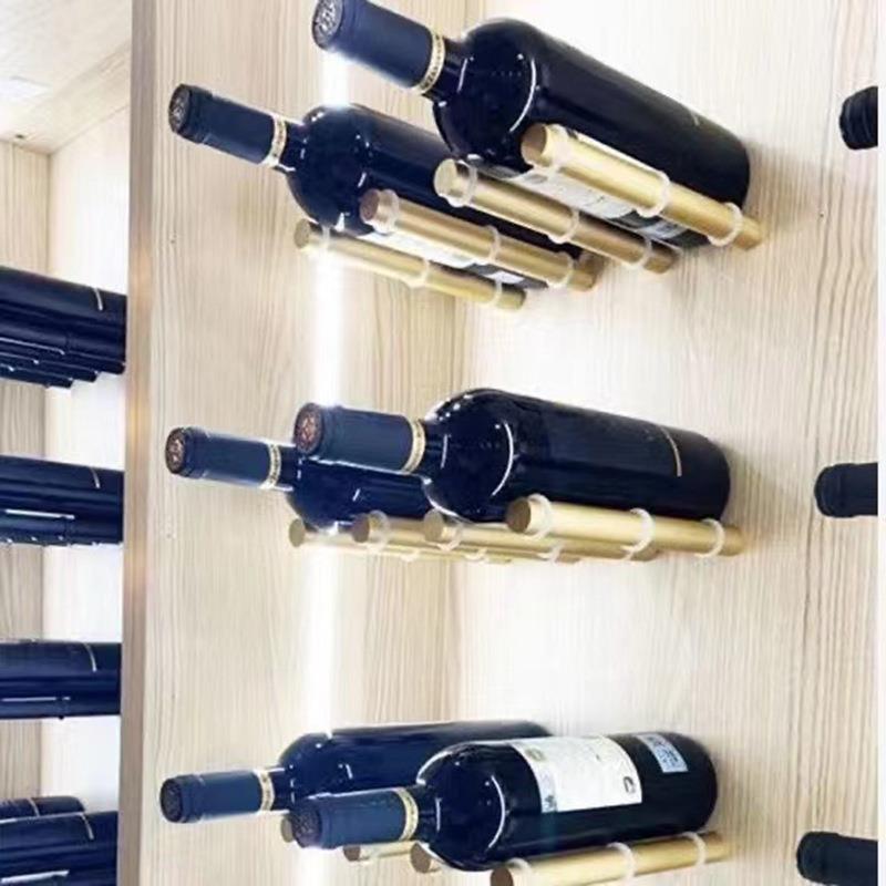 简约创架意壁挂式家无用收纳红酒置合物加厚铝金支酒柜摆设酒托架