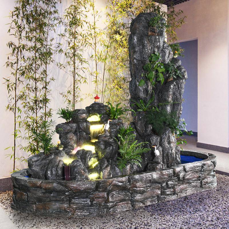 大型假山喷泉流水摆件鱼池花园庭院装饰品招财落地水景工艺品