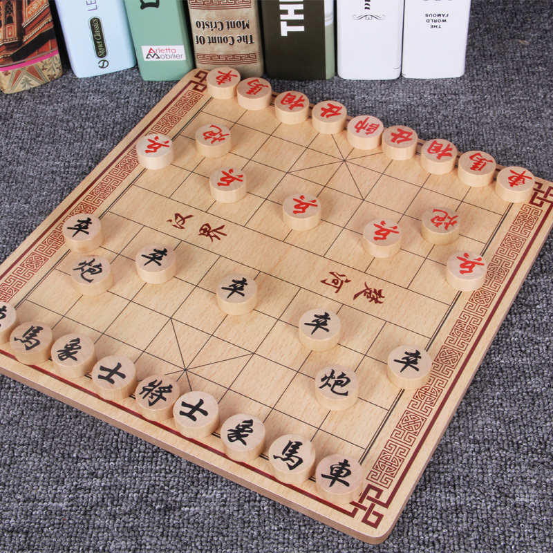 中国象棋儿童学生初学实木大号高档棋盘飞行棋跳棋五子棋