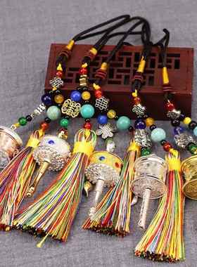 转金简单吊坠手工曲柄民族风格藏族旋转吊坠藏族旋转管流苏吊坠珠