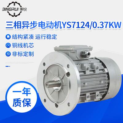 YS系列三相异步电动机YS7124/0.37W铝壳电机380V小型交流电机