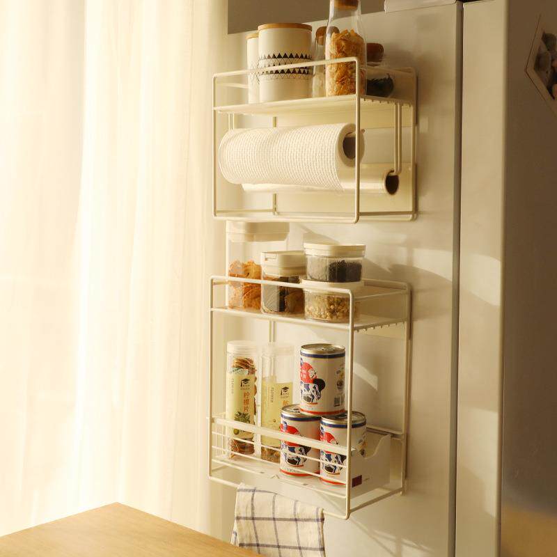 磁吸冰箱置物架侧收纳壁挂式侧边收纳架多层厨房用品夹缝调料挂架