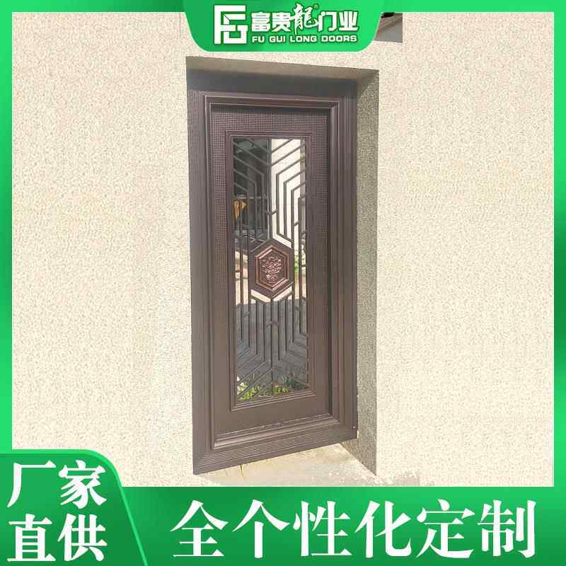 富贵龙花园铝艺门 户外进户门单扇平开门 手动平开铝合金子母门