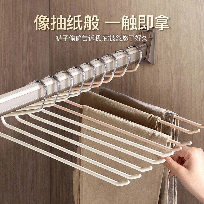 家用不锈钢鹅型裤架防滑架卧室衣柜收纳衣服裤子加粗浸塑痕挂架