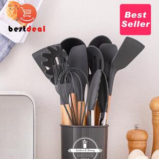 12 Pcs Silicone Kitchen Utensils Set Non-Stick Cookware for