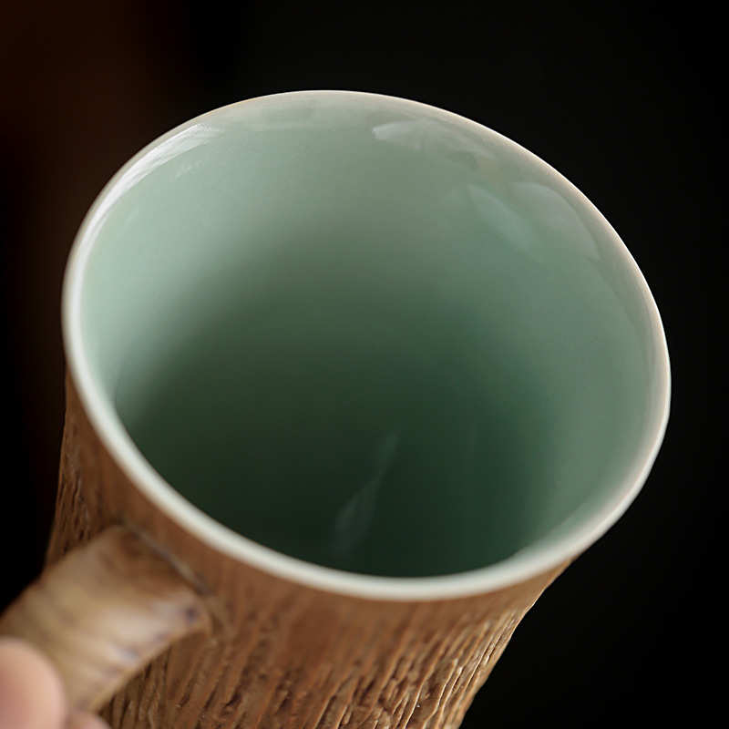 办公室杯枯木杯茶杯水杯专用个人马克高泡茶仿古陶瓷颜欧式杯子值