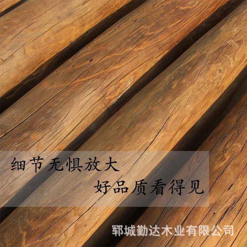 老榆木柱子风化防腐木实木圆柱民宿隔断屏风立柱老旧木头