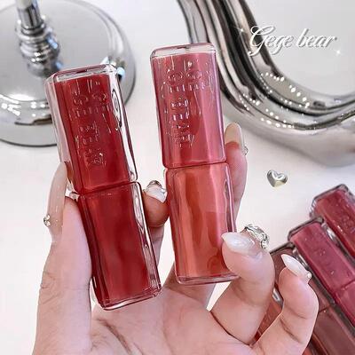 Gegebear戈戈小熊镜光口红不掉色不沾杯水光镜面裸色水润显白素颜