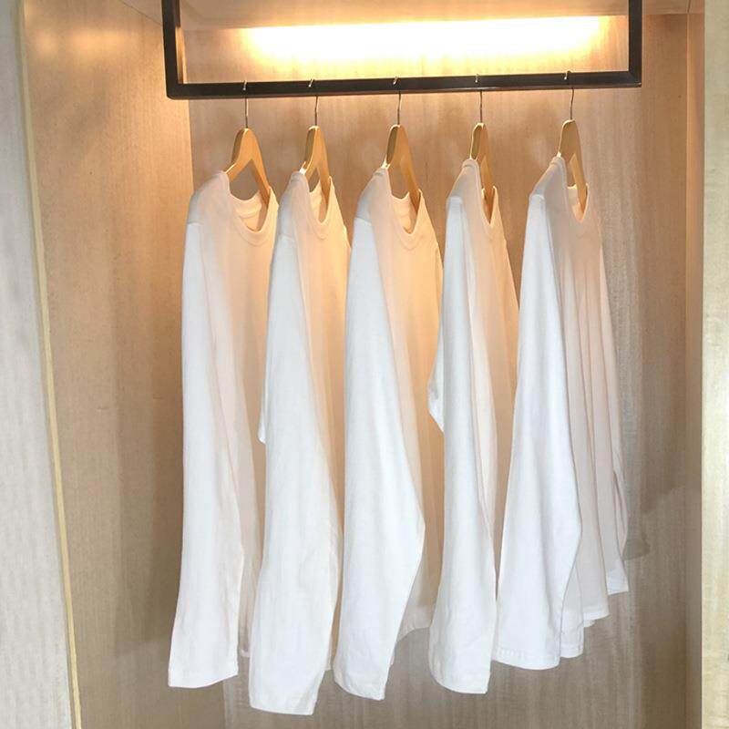 开春秋季210g新疆棉重磅叠穿纯棉长袖T恤宽松男女打底衫正肩上衣