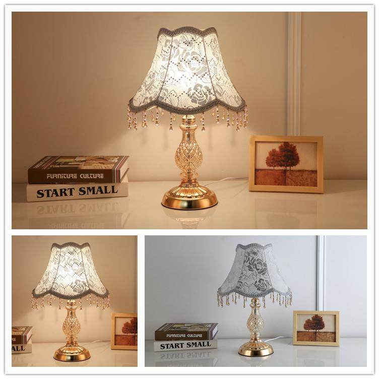 正品欧式代简约触摸客结婚庆卧室床头灯厅创意园时尚田调现光布艺