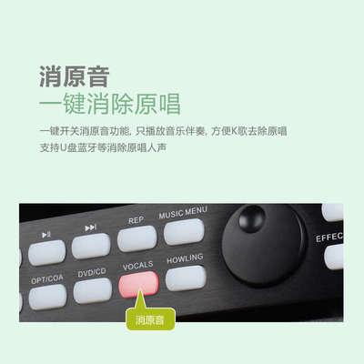 前级效果器带蓝牙消原唱卡拉OK家用K歌功放前置放大话筒防啸叫X5
