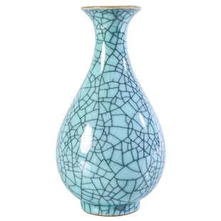 玉壶上摆件春青瓷花瓶家居客厅插花酒瓶复古装酒店台面中式云陶瓷