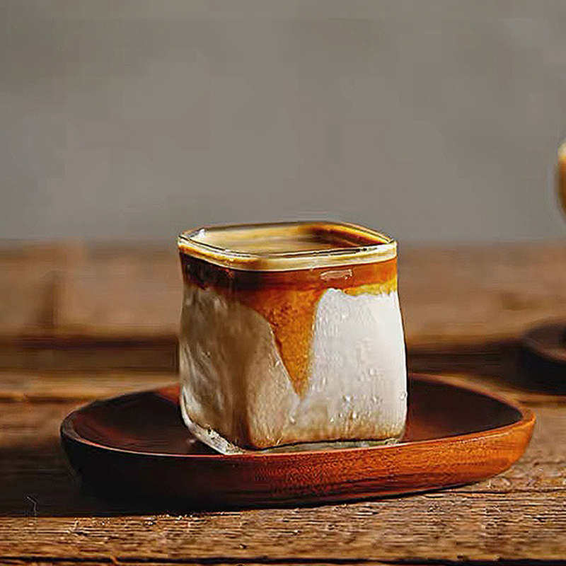 Dirty冰美式咖啡杯精致高级感轻奢玻璃水杯复古小众手工拿铁杯子