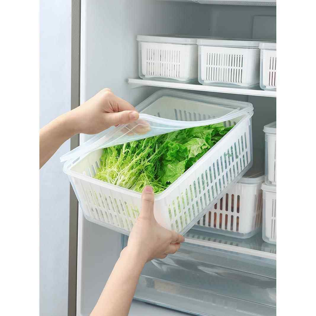 冰箱收纳盒沥水篮厨房食品级保鲜盒水果蔬菜鸡蛋专用冷冻整理神器,收纳整理,食物收纳盒,淘宝优惠券,粉丝福利购,淘宝优惠卷