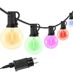 现货太阳能G40灯串E12户外灯泡复古露营氛围圣诞节日派对装 饰LED