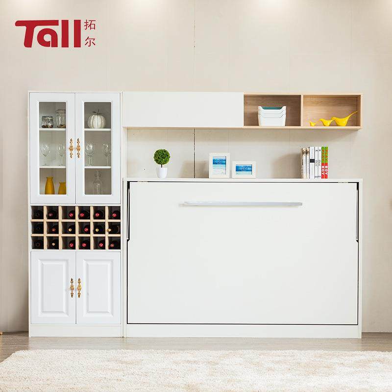 小书简欧翻隐形床衣柜一体户型客厅多功侧能壁DDU床墙壁床桌柜