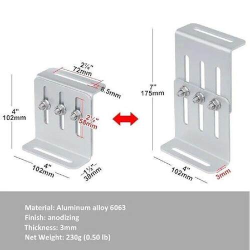 Adjustable Solar Panel Tilt Mount Bracket Kit Z Shape