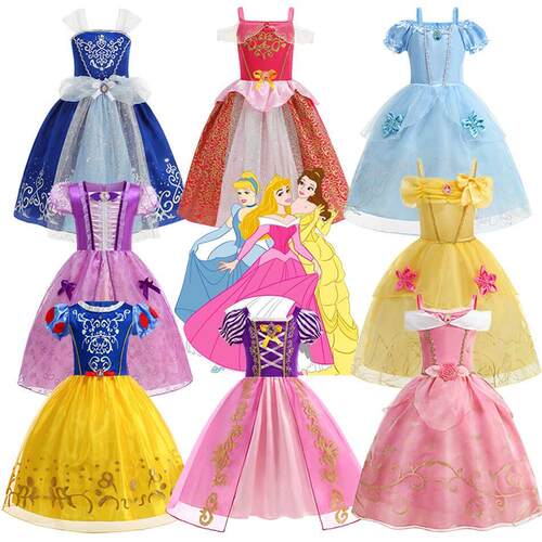 Snow White Princess Dress Girl Belle Cosplay Costume Rapunze