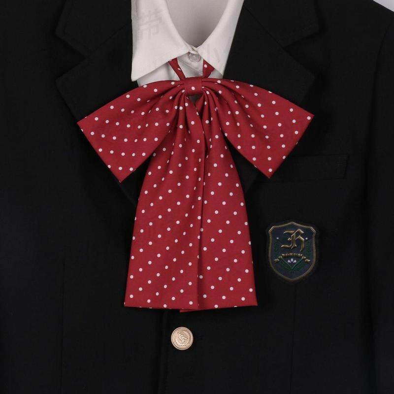 大大长柄领结波点气质学院风领花女可爱jk配饰学生制服领带青春潮